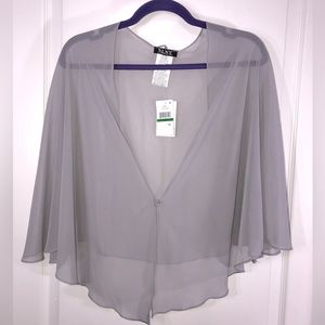 SLNY Silver Two Way Sheer Cape